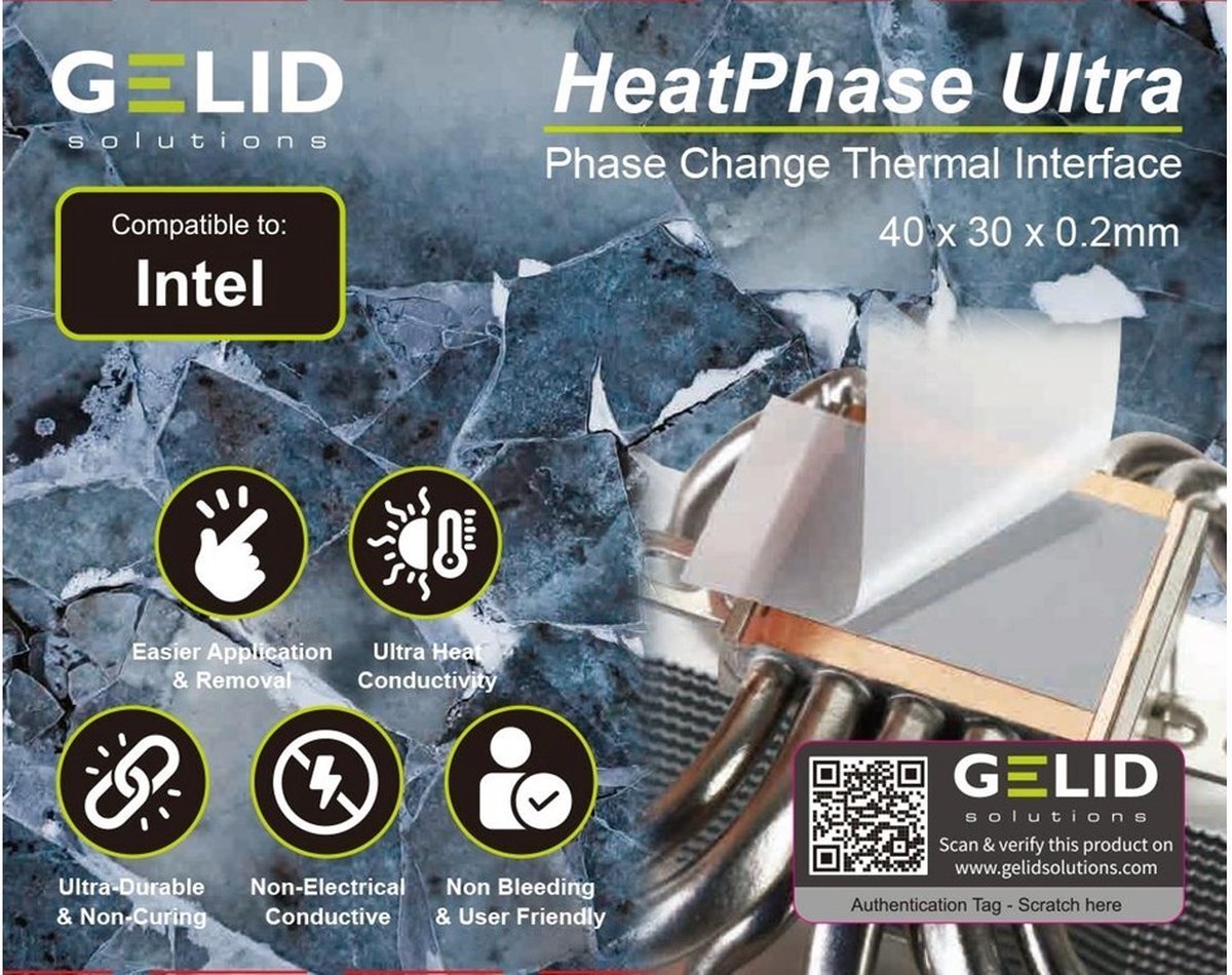 Solutions HeatPhase Ultra Thermal Pad for Intel CPU 40x30x0.2mm - afbeelding 6