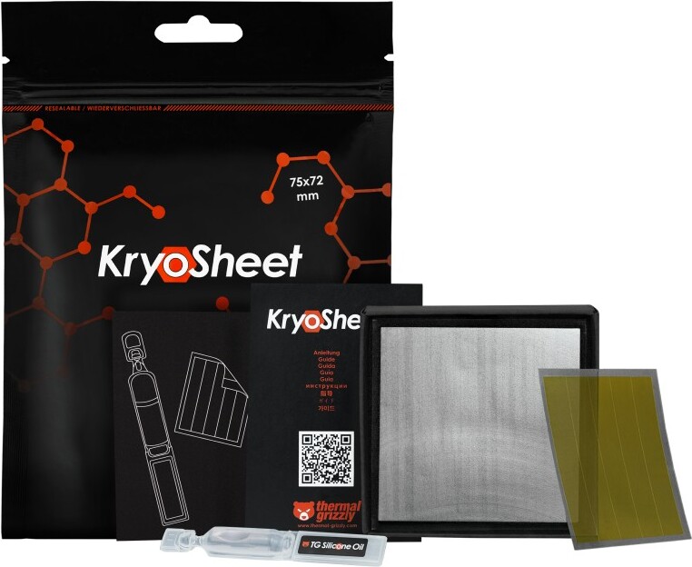 Thermal grizzly kryosheet 75 x 72mm 6 orig - Thermal Grizzly KryoSheet Thermal Pad 75 x 72mm