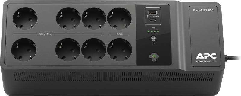 Apc back ups 850va met usb type 2 orig - APC Back-UPS BE850G2-GR 850VA UPS (Black)