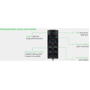 Back-UPS Pro BR1500G-GR 1500VA UPS (Black) - afbeelding 5