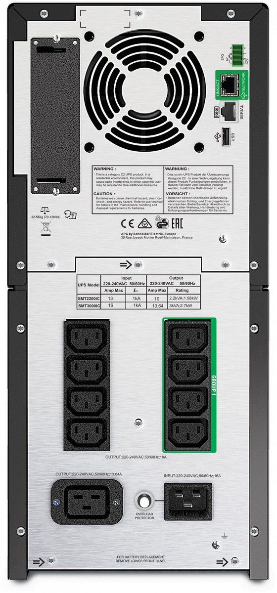 Apc Smart-Ups Smt2200Ic - Noodstroomvoeding 8X C13, 1X C19, Usb, Smartconnect, - afbeelding 8