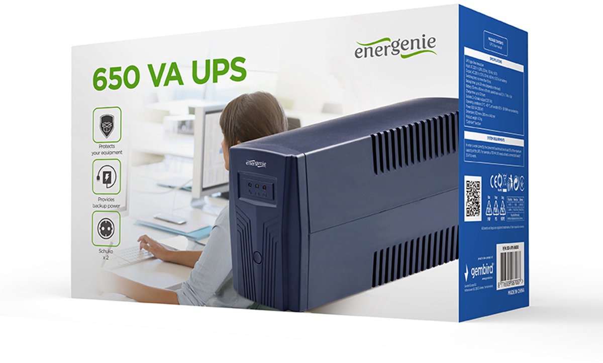 Energenie Eg-Ups-B650 - Ups Met Avr, 650 Va - afbeelding 4