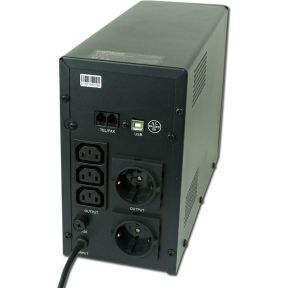 UPS with USB and LCD display, 1500 VA, black - afbeelding 2