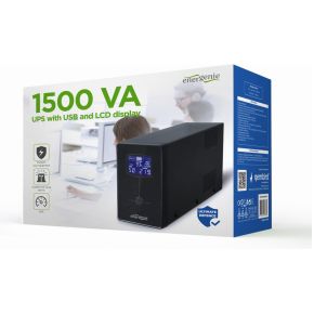 UPS with USB and LCD display, 1500 VA, black - afbeelding 4