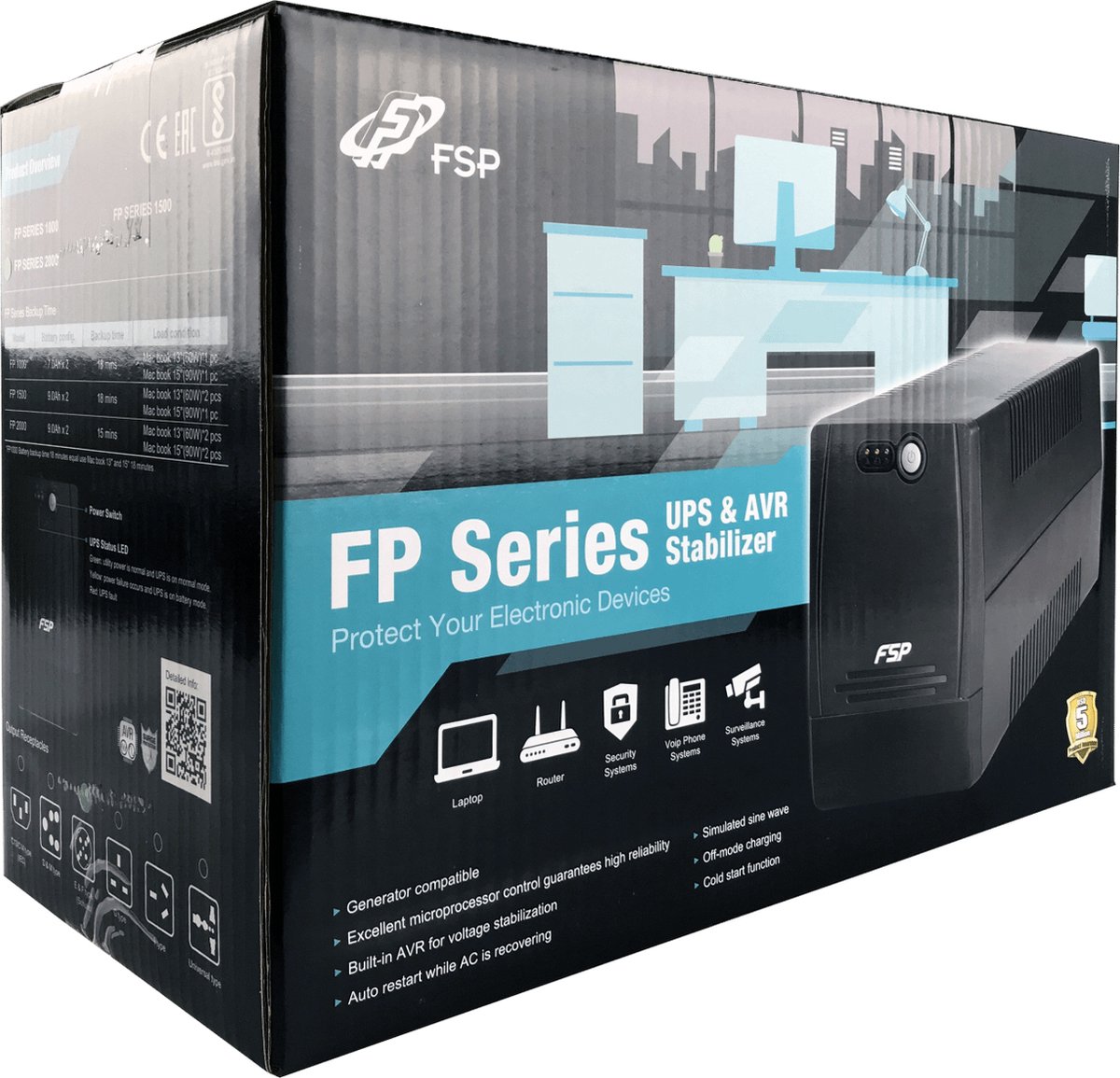FSP FP 1000 Line-Interactive 1000VA UPS - afbeelding 2
