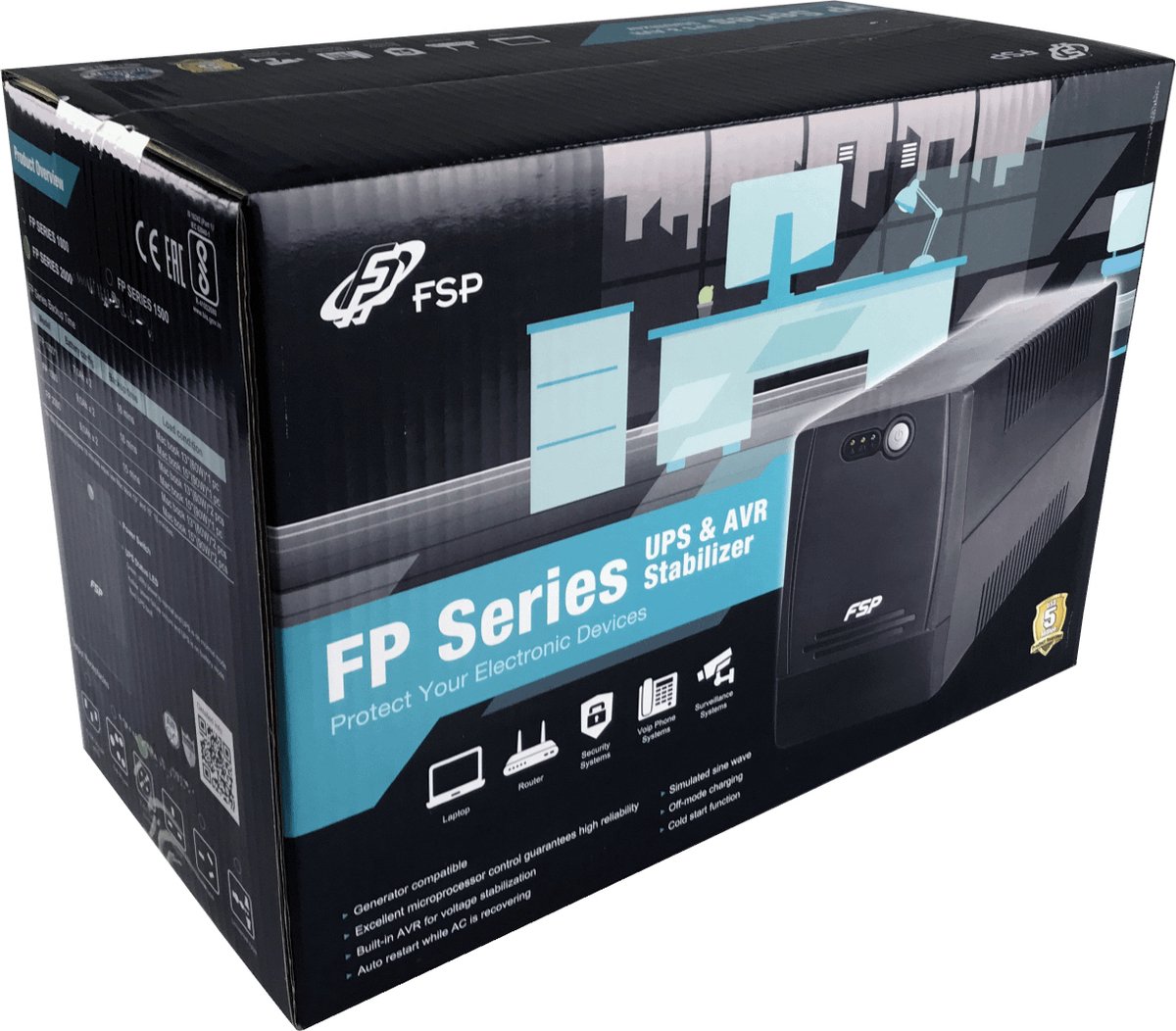FSP FP 1000 Line-Interactive 1000VA UPS - afbeelding 4