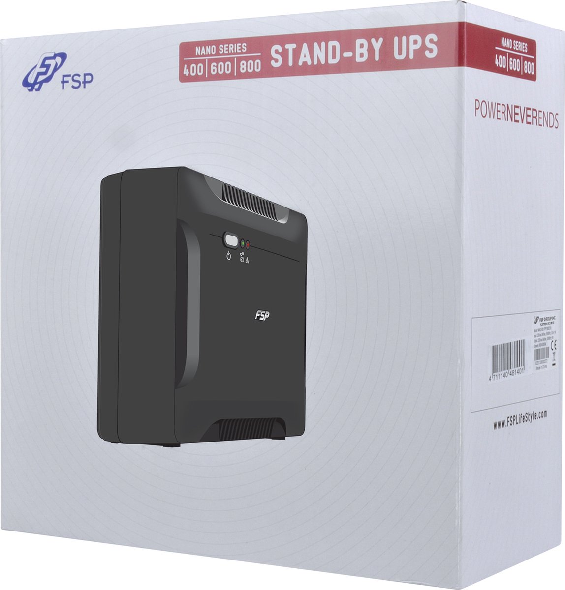 Nano 600 0,6 kVA 360 W 2-voudig 600VA UPS - afbeelding 2