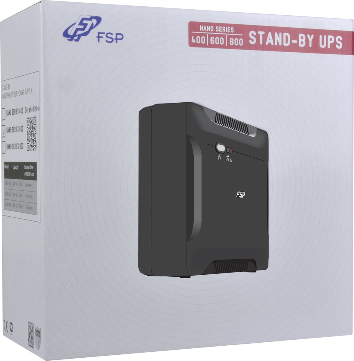 Nano 600 0,6 kVA 360 W 2-voudig 600VA UPS - afbeelding 3