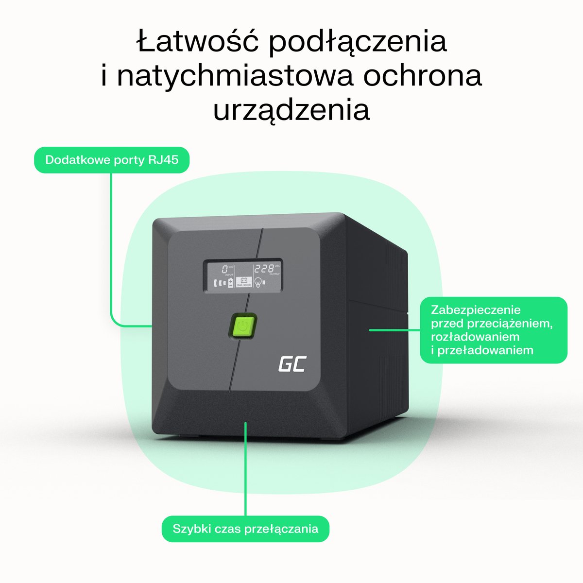 Green cell powerproof ups 360w 650va 2 orig - Green Cell Powerproof 650VA 360W UPS