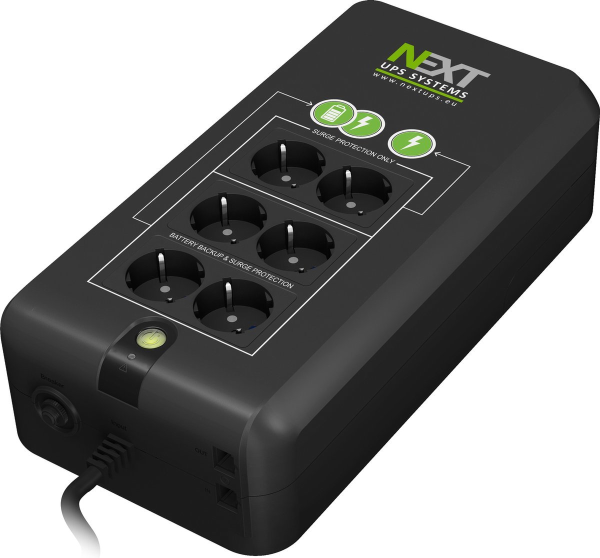 NEXT Next Ups Systems Office Protection Station 600 Stand-By (Offline) 0,6 Kva 300 W 6 Ac-Uitgang(En)