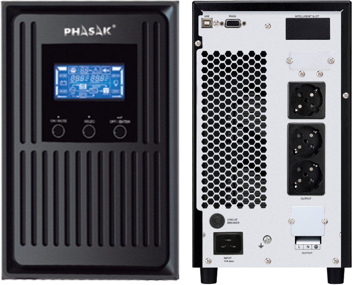 Phasak Conqueror Pro PH 8030 3000VA Online UPS - afbeelding 8