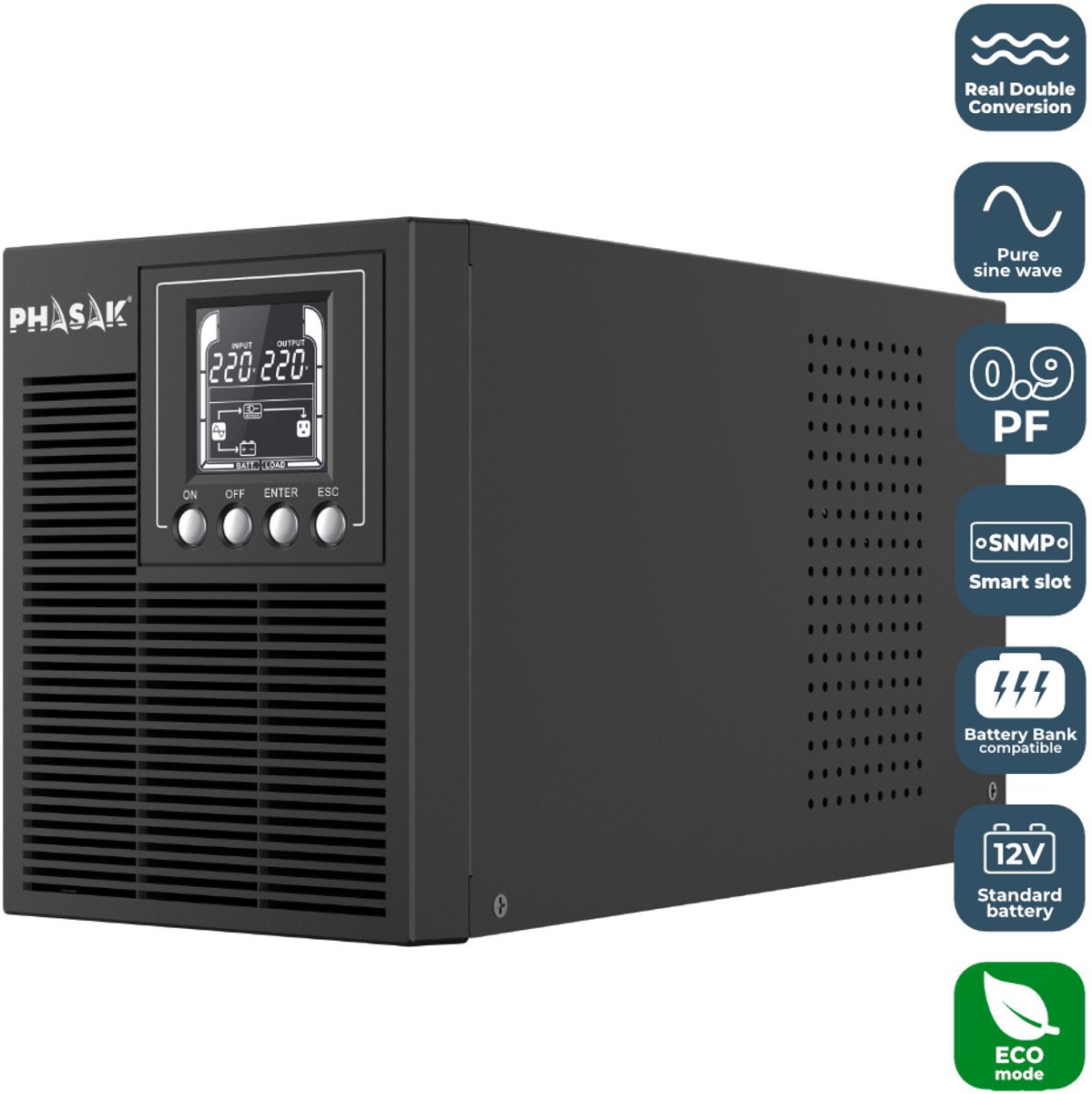 Phasak Smart Pro Online 1000VA UPS PH 9210 - afbeelding 5