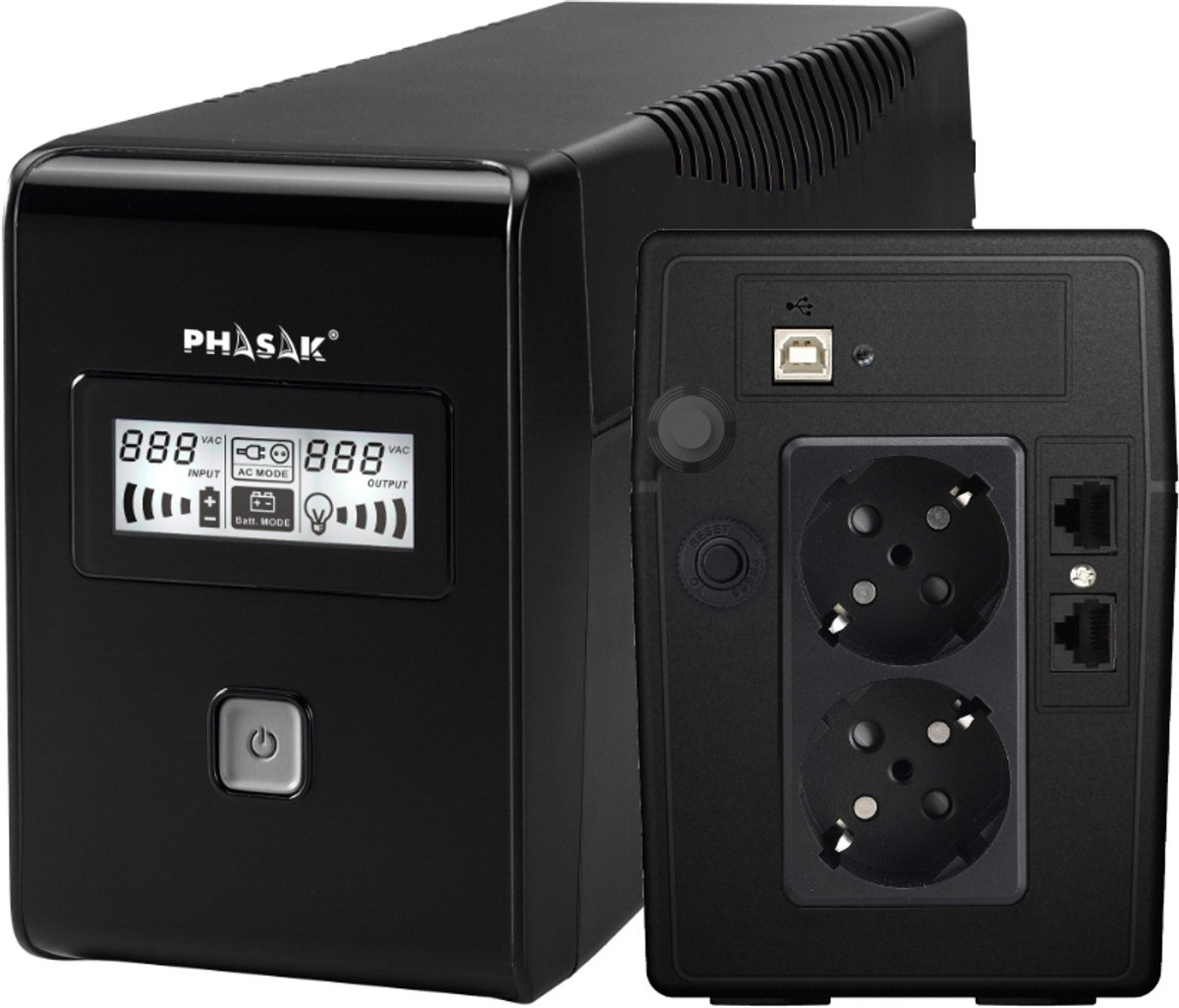 Esential UPS Line-Interactive 0.65 KVA 360W 650VA UPS (Black)