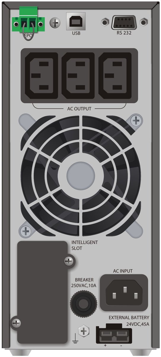 VFI 1000 TGS Double-conversion (Online) 1 kVA 900 W 3 AC outlet 1000VA UPS - afbeelding 2