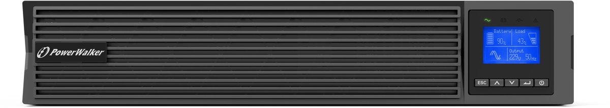 PowerWalker VFI 1500 ICR IoT 1.5kVA/1500W Online Dubbele Conversie Rack/Tower UPS met 8x IEC C13 Outlets 1500VA UPS - afbeelding 2