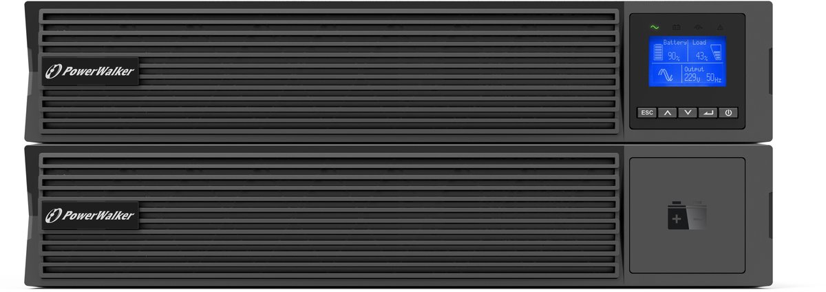 PowerWalker VFI 1500 ICR IoT 1.5kVA/1500W Online Dubbele Conversie Rack/Tower UPS met 8x IEC C13 Outlets 1500VA UPS - afbeelding 3