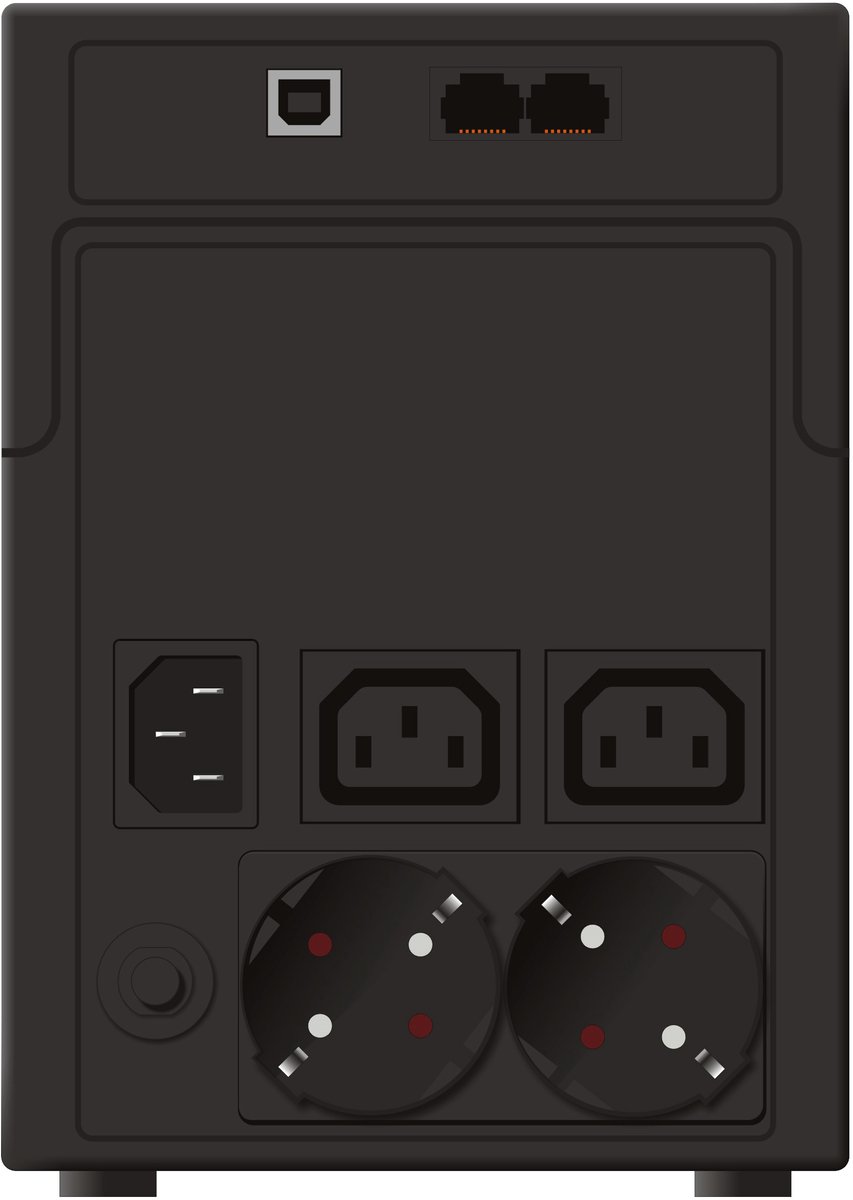 Vi 1200 Shl Schuko Line-Interactive 1,2 Kva 600 W 4-Voudig 1200VA UPS - afbeelding 3