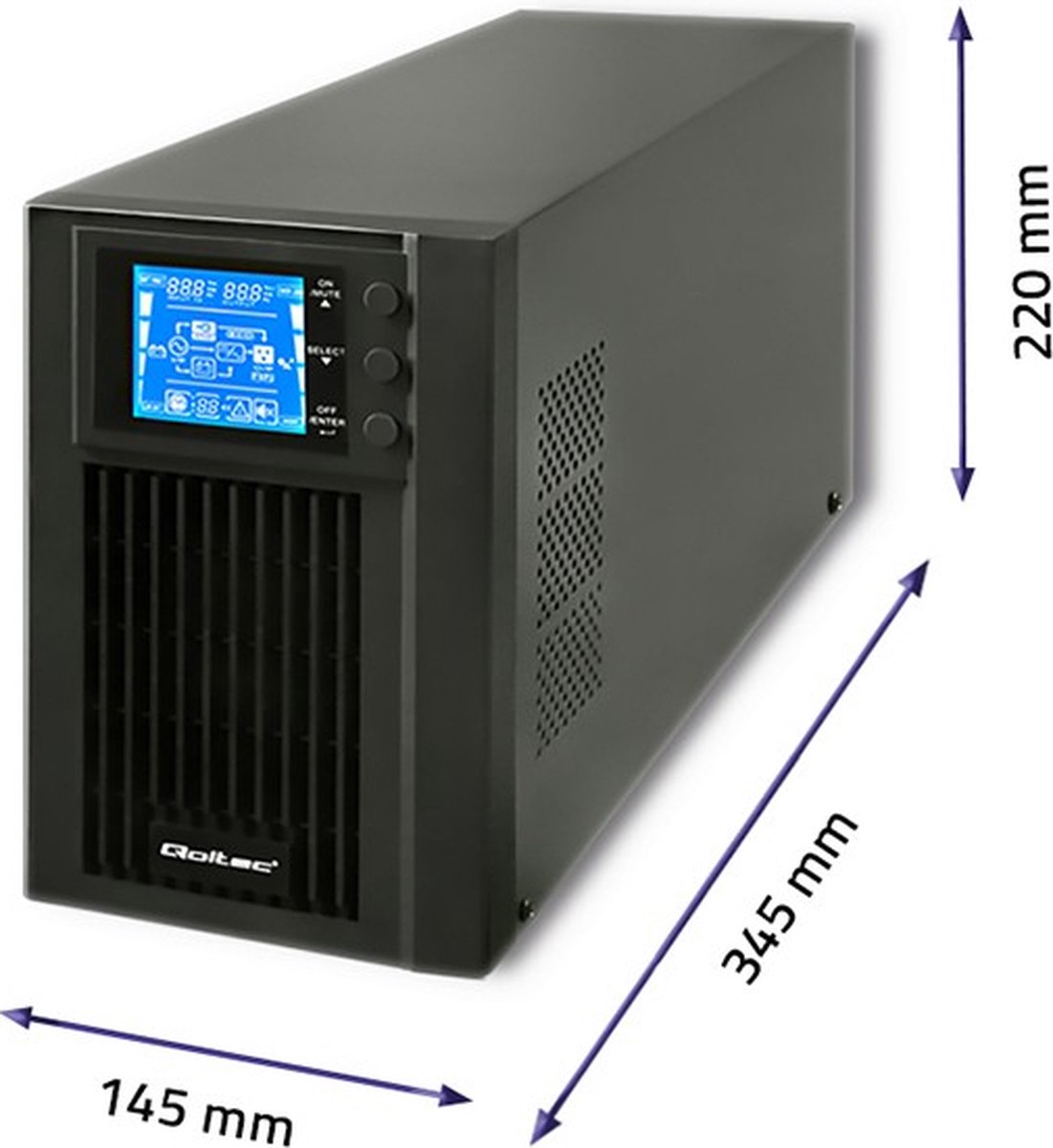 Ononderbroken Stroomvoorziening | Online | Zuivere Sinus | 1 Kva | 800W | Lcd-Scherm. 1000VA UPS - afbeelding 7