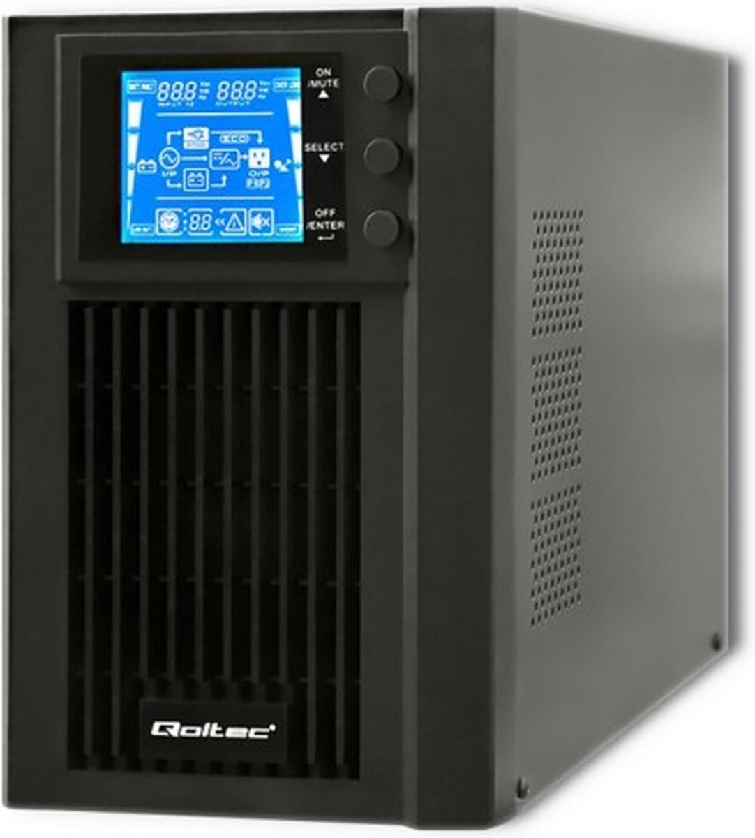 Qoltec Qoltec Ononderbroken Stroomvoorziening | Online | Zuivere Sinus | 1 Kva | 800W | Lcd-Scherm.