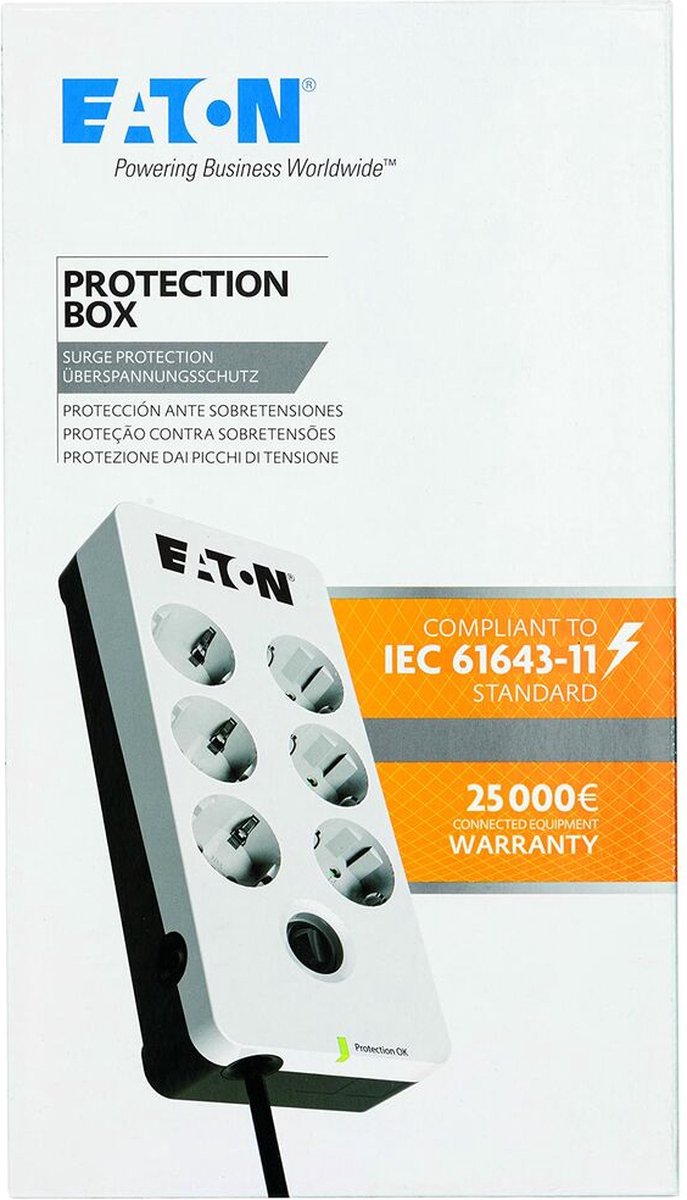 Eaton Protection Box PB6D 6-Outlet Surge Protector 2500W 2500VA UPS - afbeelding 2