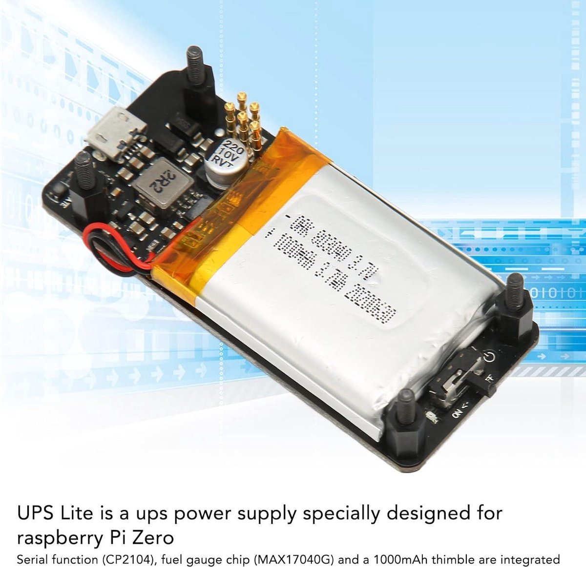Aideepen Lite V1.2 Power HAT voor Raspberry Pi Zero 1000mAh 400mA 6VA UPS - afbeelding 4