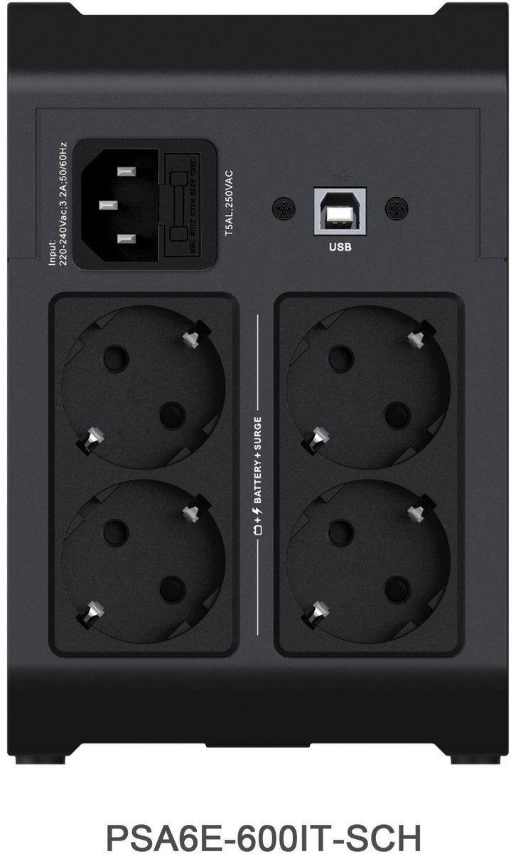 Vertiv Psa6E-600It-Sch Ups Line-Interactive 0,6 Kva 315 W 4 Ac-Uitgang(En) - afbeelding 2