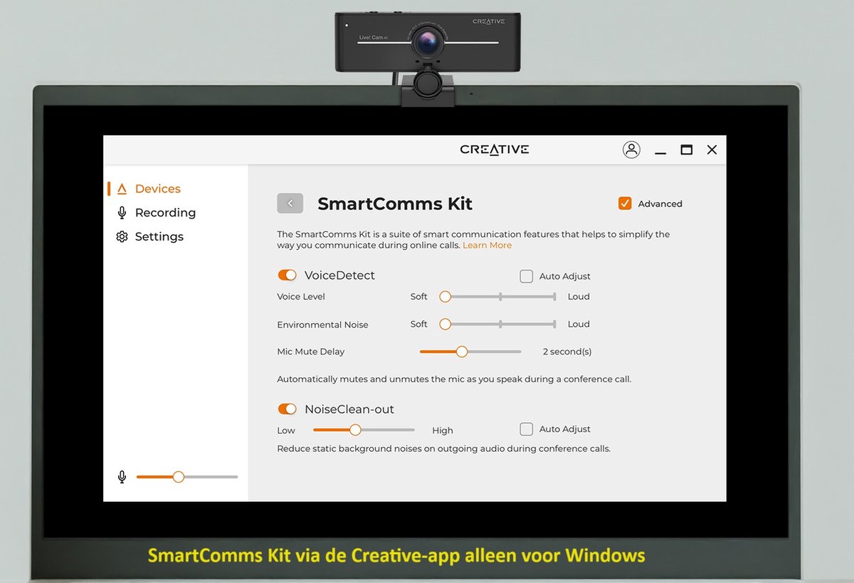 Creative Live! Cam Sync 4K - 4K Uhd Webcam Met Compensatie Van - afbeelding 5