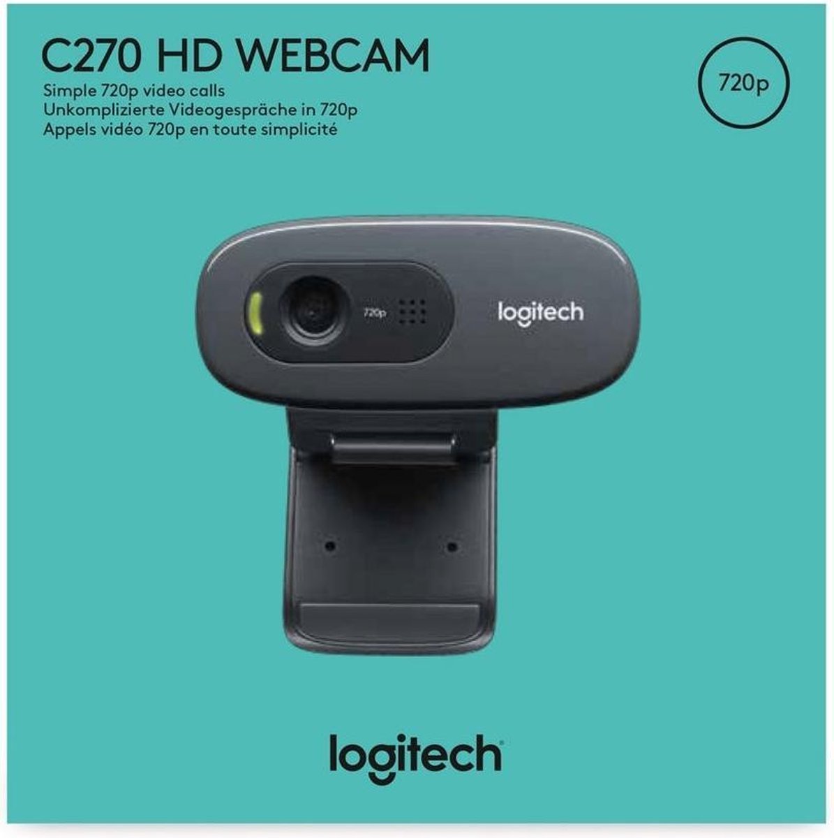Logitech C270 - 720P Hd Webcam - 3Mp - Grijs - afbeelding 9